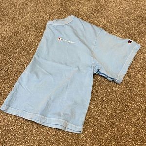 Champion: Soft Blue Crop Top